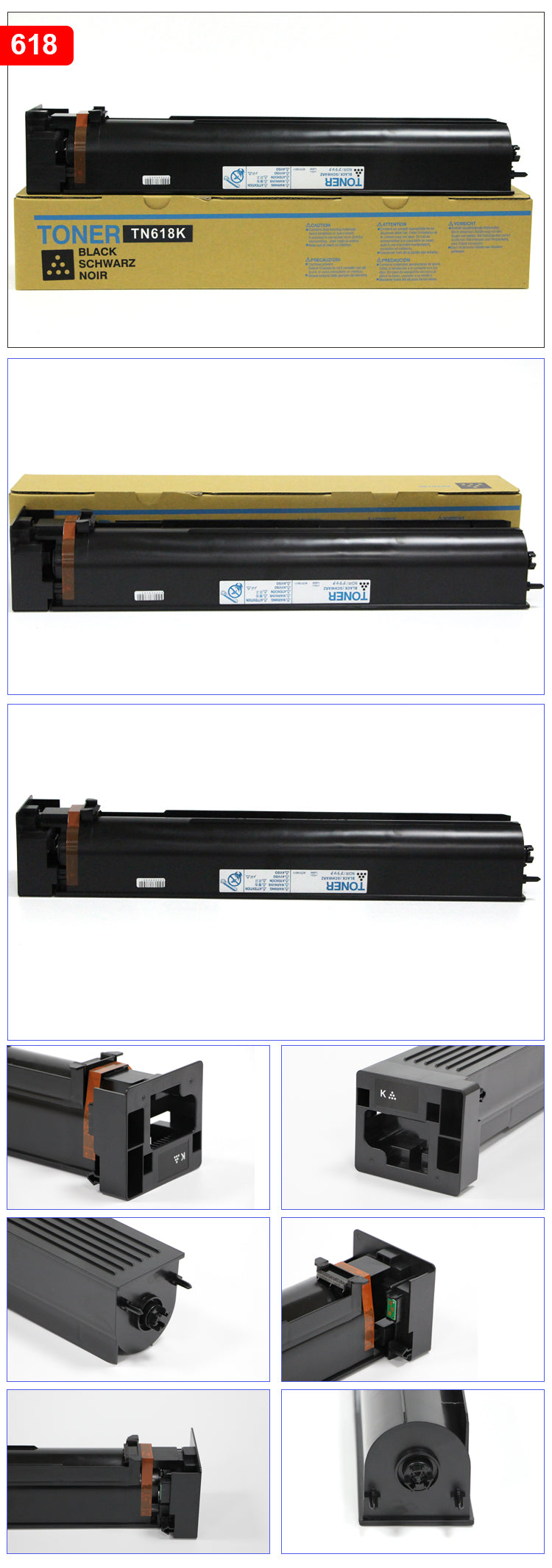 Japan Replacement Toner for Konica Minolta TN-618 (TN618) A0TM132- Black (Japan Toner)