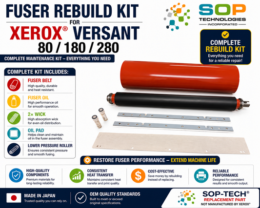 Replacement Fuser Rebuild kit For Xerox Versant 80 180 High Quality Japan material (Belt)