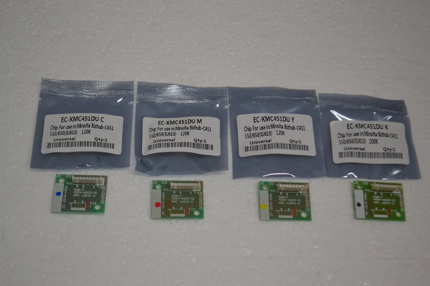 4 x Replacement Drum Reset Chip(CMYK) Konica Minolta Bizhub C451 550 650 (IU-610)