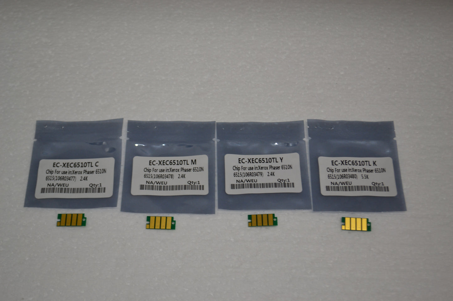 4 x Replacement Toner Refill Chip (CMYK) for Xerox Phaser 6510N 6515 (106R03477-106R03480)