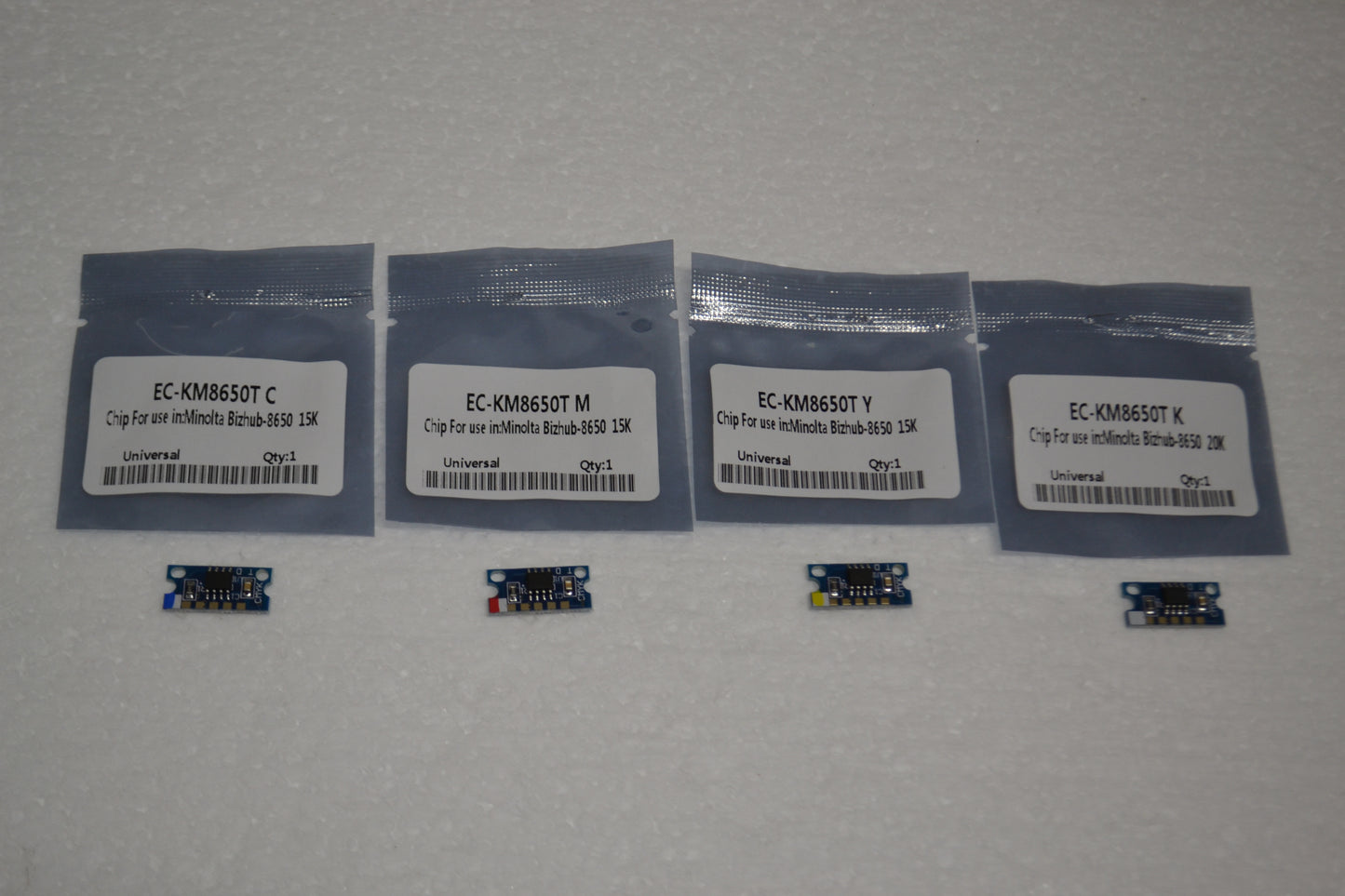 4 x Replacement Toner Chip Refill (CMYK) for Konica Minolta Bizhub 8650