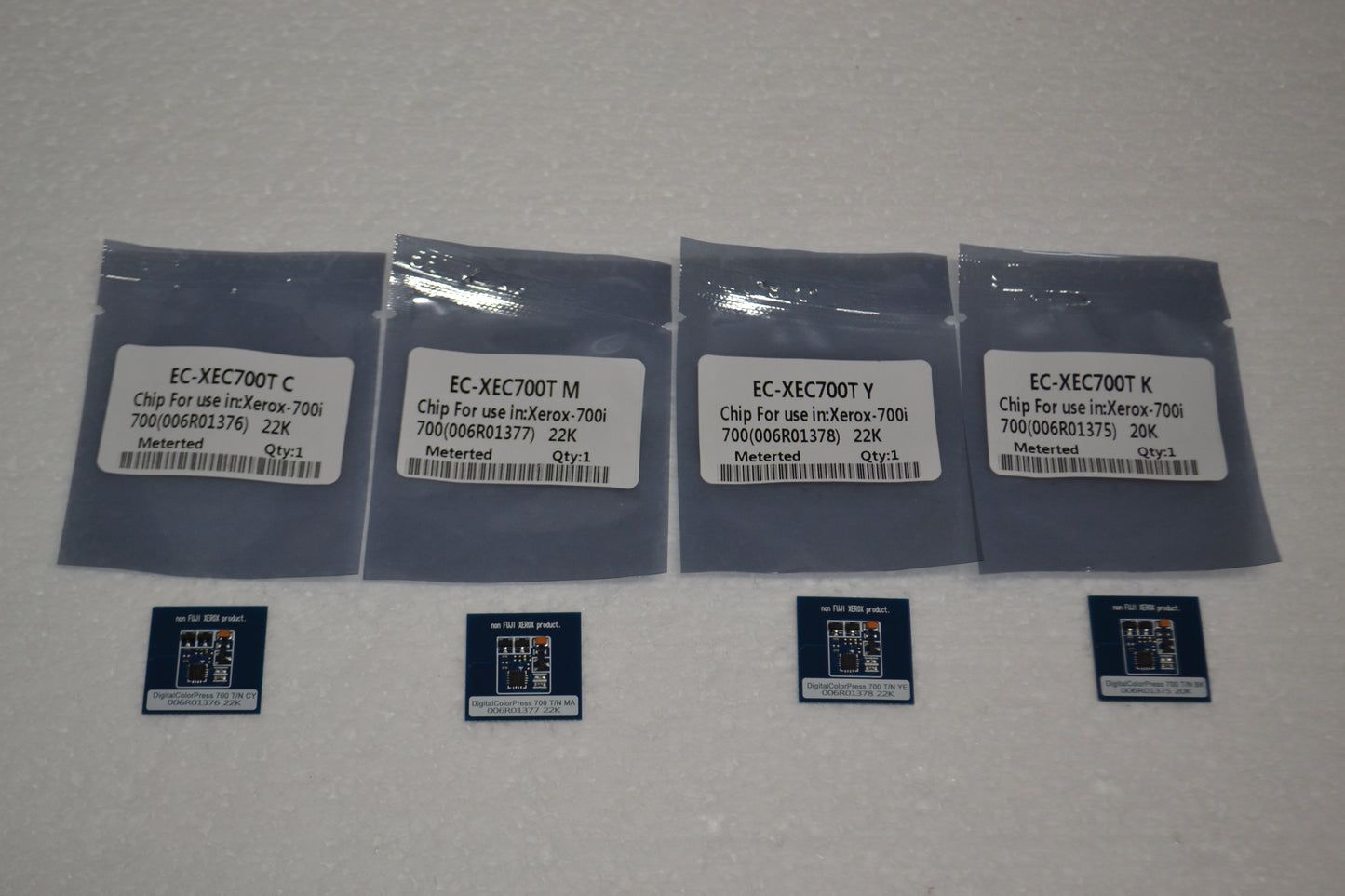4 x Replacement Toner Refill Chip (CMYK) for Xerox 700i 700 (006R01375-1378) Metered