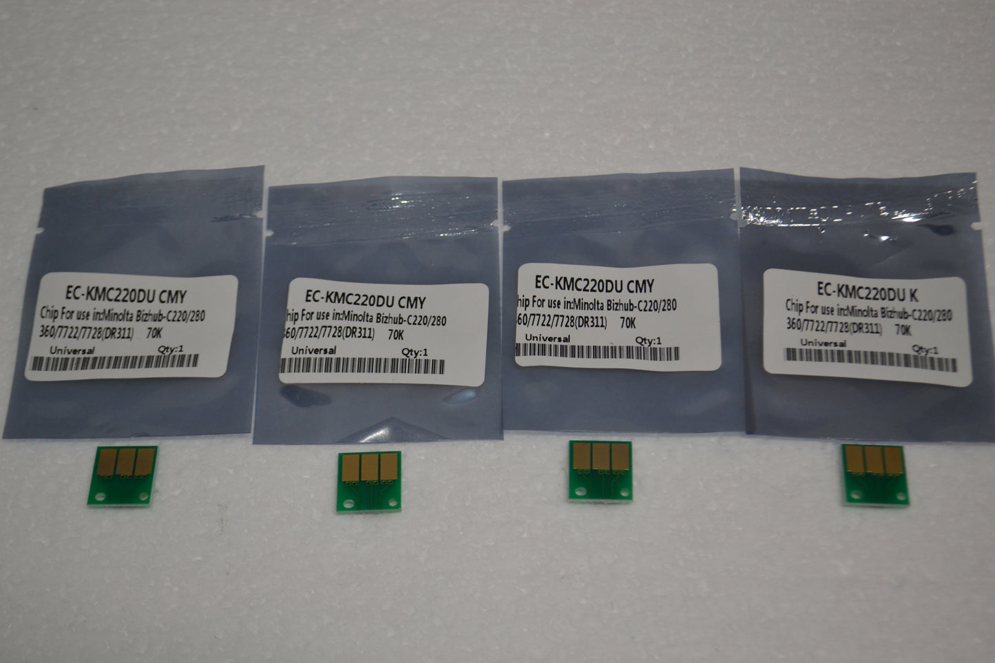 4 x Replacement Drum Reset Chip(CMYK) for Konica Minolta Bizhub C220 280 360 7722 7728 (DR311)