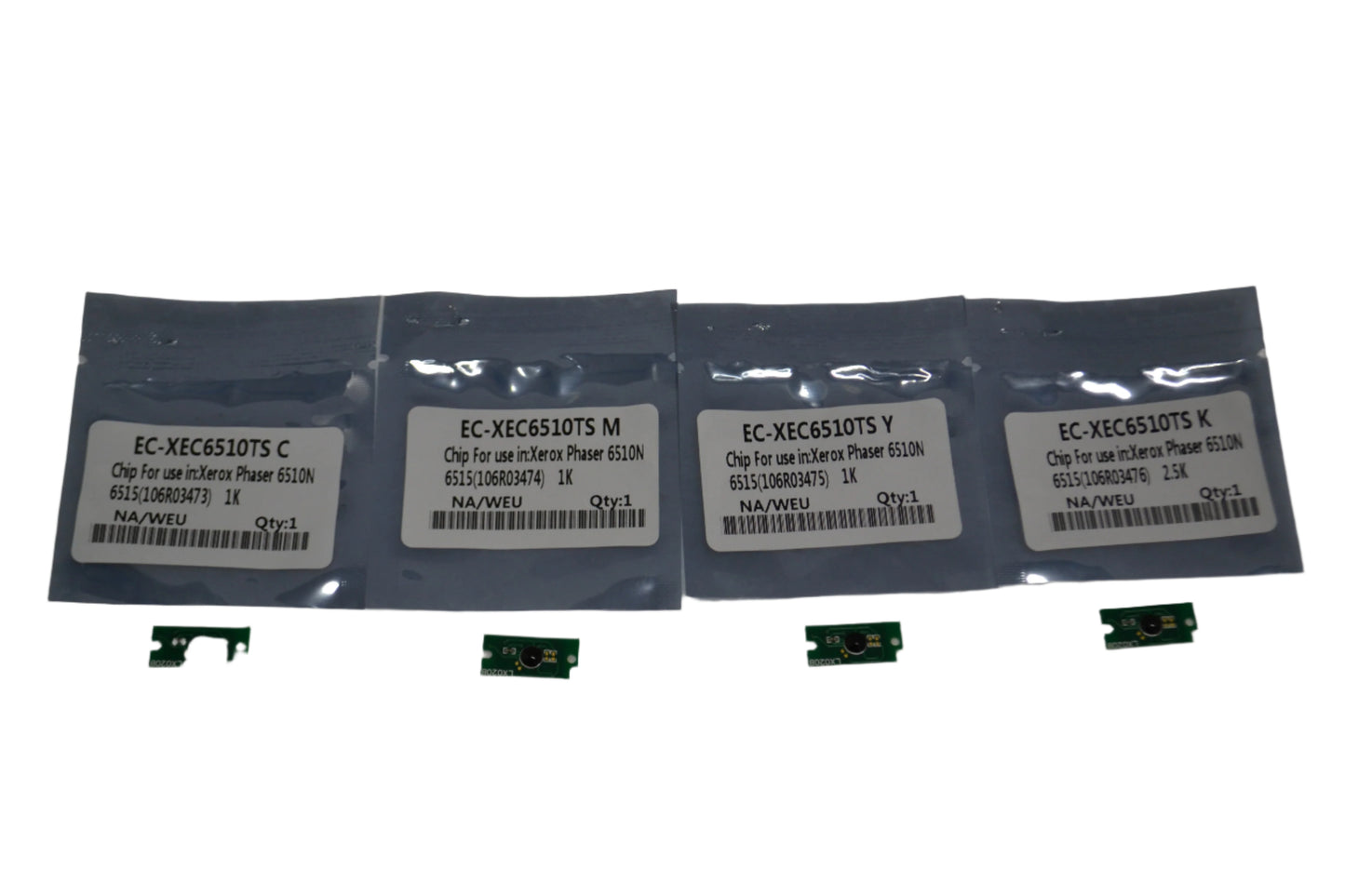 4 x Replacement Toner Refill Chip (CMYK) for Xerox Phaser 6510N 6515 (106R03473-106R03476)