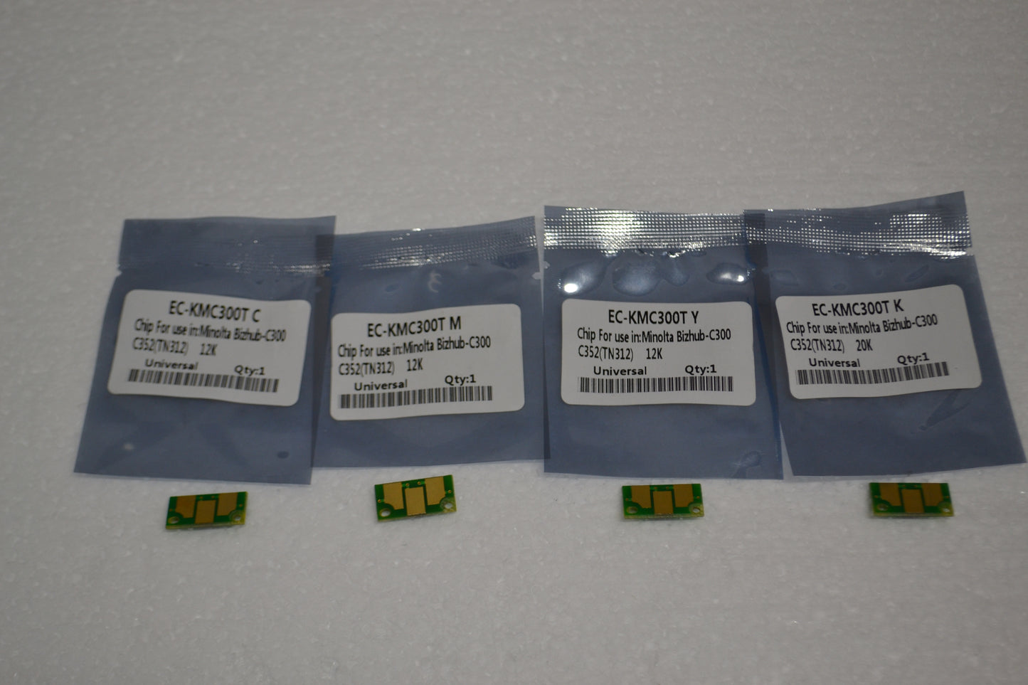 4 x Replacement Toner Chip Reset (CMYK) Konica Minolta Bizhub C300 C352 (TN312) - SOP-TECHNOLOGIES, INC.