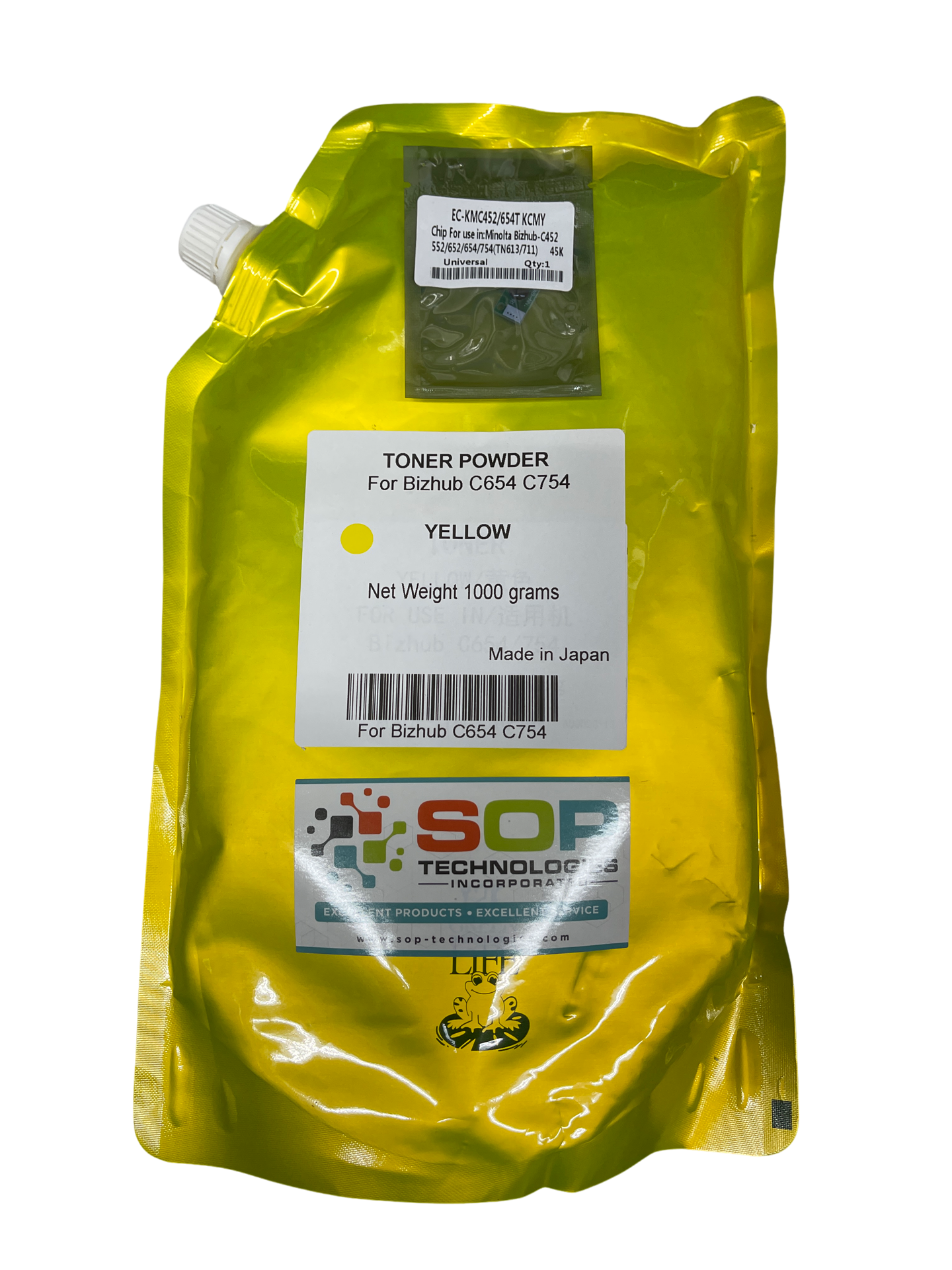 Japan Replacement Toner for Konica Minolta Bizhub C654 C654e C754 C754e - TN711Y Toner Powder 1000 Grams YELLOW (Japan Toner) - SOP-TECHNOLOGIES, INC.