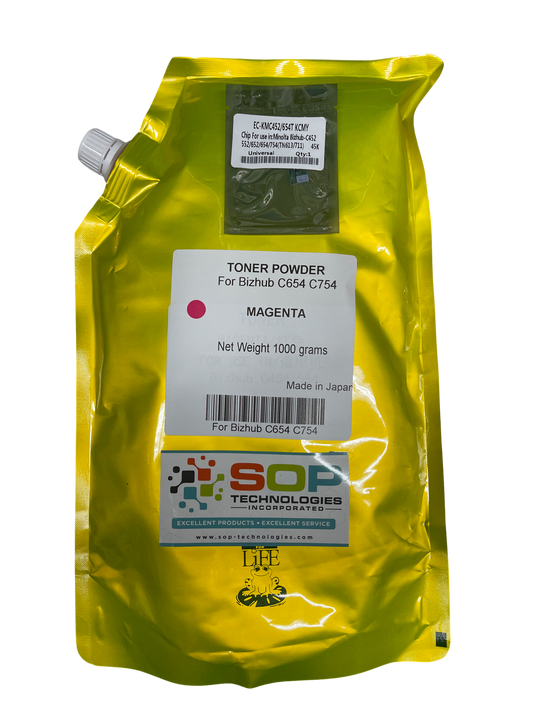 Japan Replacement Toner for Konica Minolta Bizhub C654 C654e C754 C754e - TN711M Toner Powder 1000 Grams MAGENTA (Japan Toner) - SOP-TECHNOLOGIES, INC.