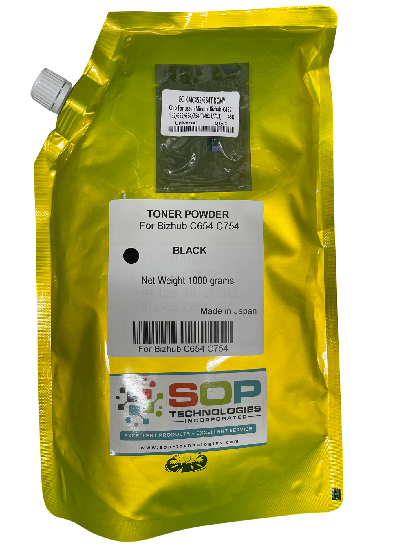 Japan Replacement Toner for Konica Minolta Bizhub C654 C654e C754 C754e - TN711K Toner Powder 1000 Grams BLACK (Japan Toner)