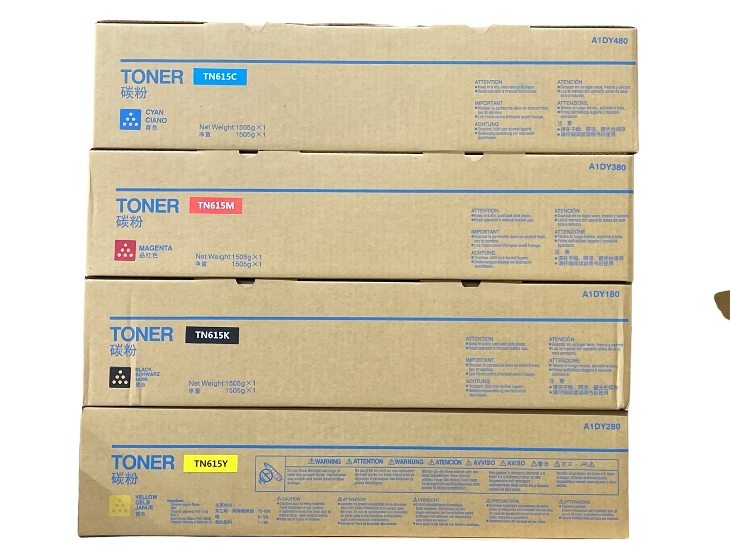 Japan Replacement Toner for Konica Minolta Bizhub Press C8000 TN-615 Complete Set (CMYK) non-OEM (Japan Toner)