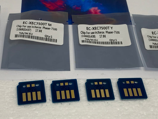 4 x Toner Chip for Xerox Phaser 7500, 7500N, 7500DN (106R01436 - 1439) - SOP-TECHNOLOGIES, INC.