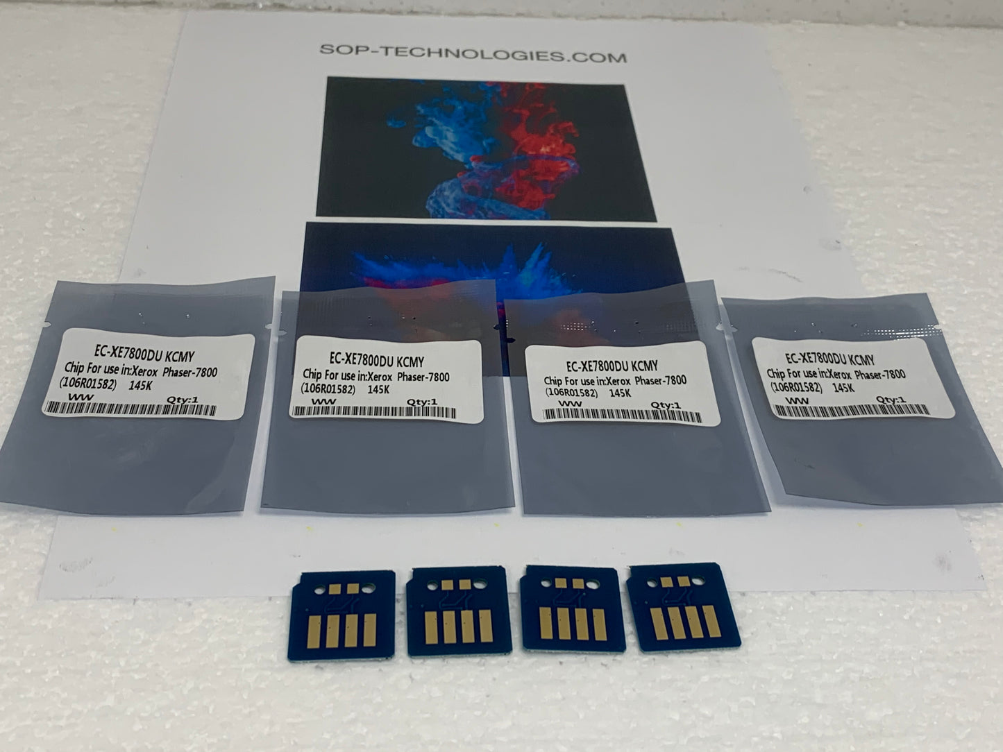 4 x Drum Reset Chips for Xerox Phaser 7800 7800DN 7800DX 7800GX 106R01582 - SOP-TECHNOLOGIES, INC.