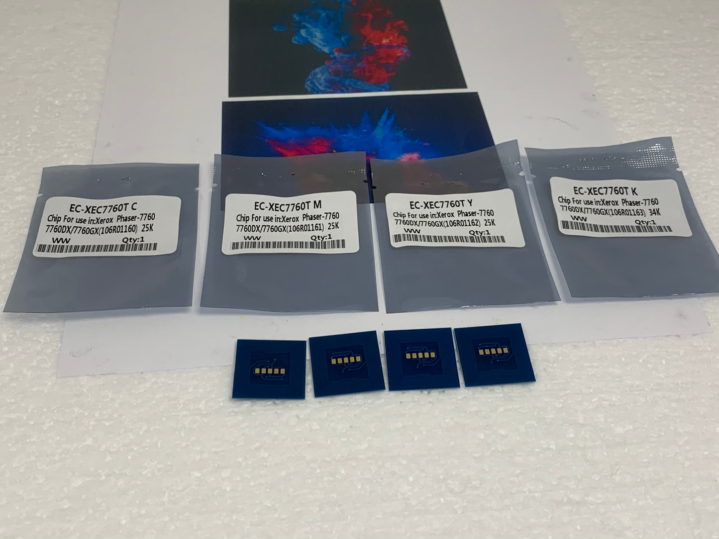 4 x Toner Chip for Xerox Phaser 7760, 7760DN, 7760DX, 7760GX - SOP-TECHNOLOGIES, INC.