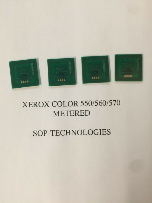 4x Replacement Toner Reset Chip for Xerox Color 550 ,560 ,570 (006R01521-006R01524) METERED
