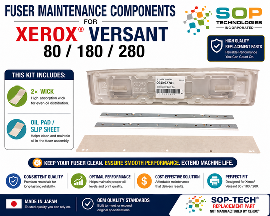 Replacement  Fuser Wicks (094K92781) (2PC.), Slip Sheet  For Xerox Versant 80 180  280 High Quality  Japan material (Belt)