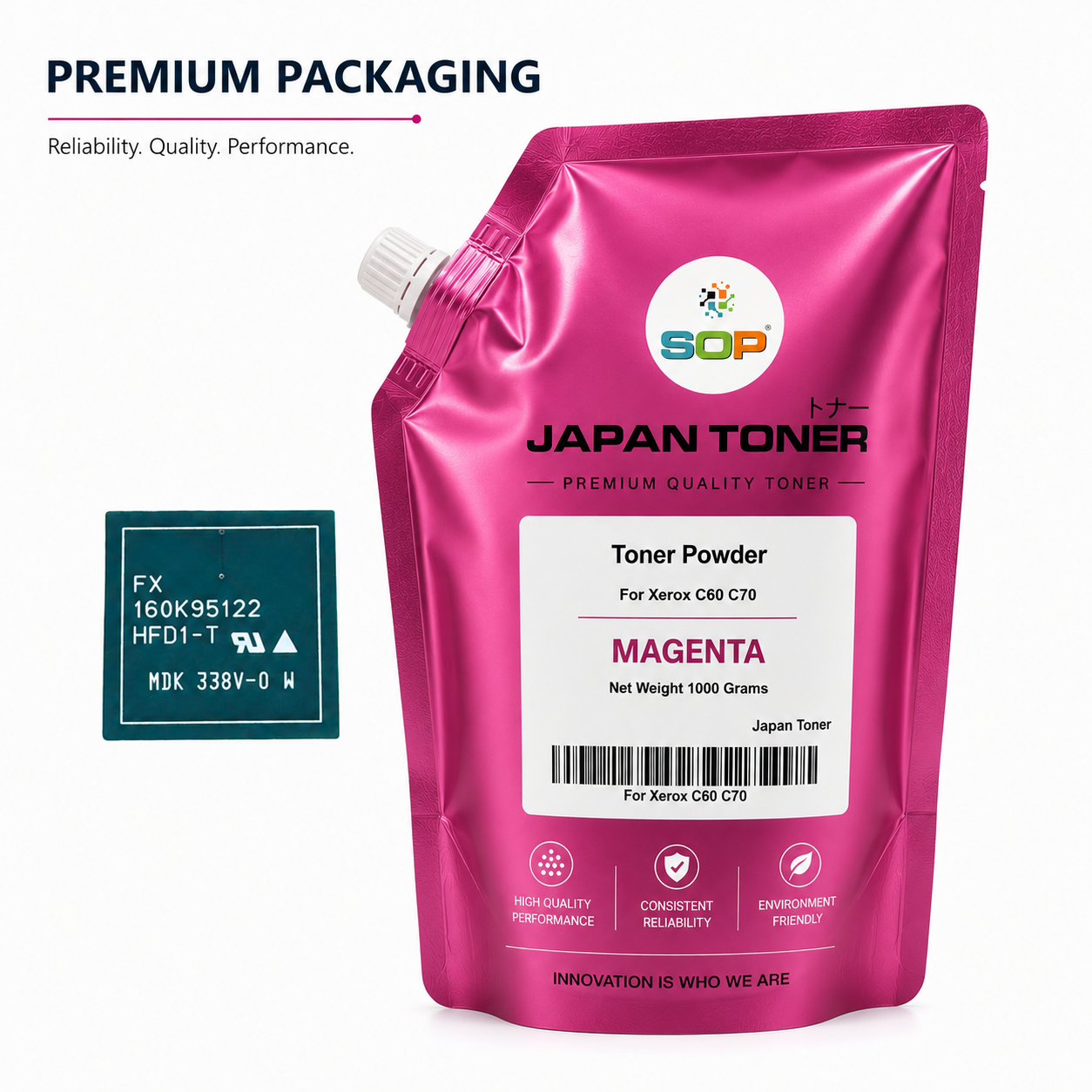 Japan Replacement Toner for Xerox C60 C70 TONER POWDER, Refill+Chip 1KG/bag (Japan Toner)