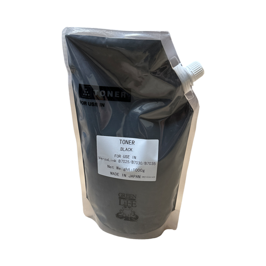 Japan Replacement Toner for Xerox VersaLink B7025/B7030/B7035 Black Powder (106R03393) SOLD Version 1 Kilo Bag + 2 Chips (Japan Toner)