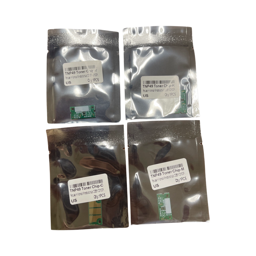 Replacement Toner Chip for Konica Minolta TNP-49 (TNP49) CMYK North American version