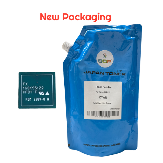Japan Replacement Toner for Xerox C60 C70 TONER POWDER, Refill+Chip 1KG/bag (Japan Toner)