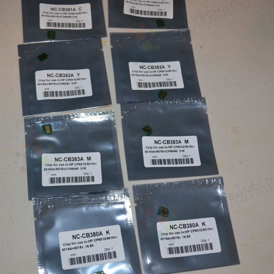 8 Pack HP LASERJET  Toner CHIPCM6040 CM6040F CM6030 CM6030F CP6015DE CP6015 - SOP-TECHNOLOGIES, INC.