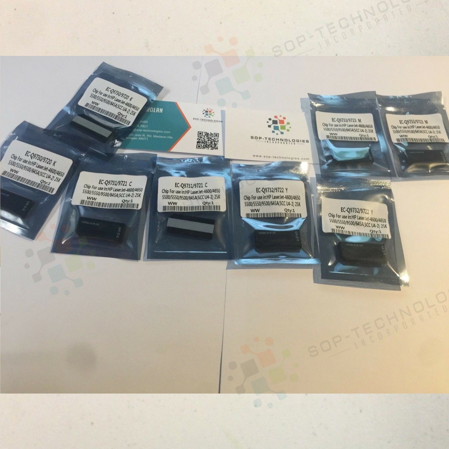 8 Pack Drum Reset Refill Chip for HP Color LaserJet 9500 - SOP-TECHNOLOGIES, INC.