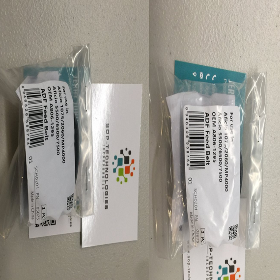 2 PACK Ricoh Aficio 1050 1060 AF1075 2075 850 ADF Paper Feed Belt - SOP-TECHNOLOGIES, INC.