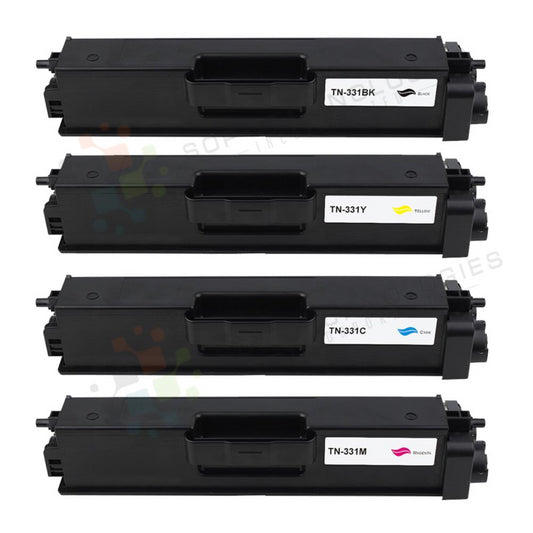 4 Pack Toner Set Cartridge for Brother TN-331 (CMYK) - SOP-TECHNOLOGIES, INC.