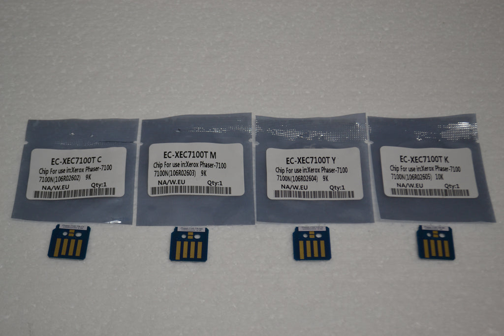 4 x  Toner Refill Chip (CMYK) for Xerox Phaser 7100 7100N 7100DN