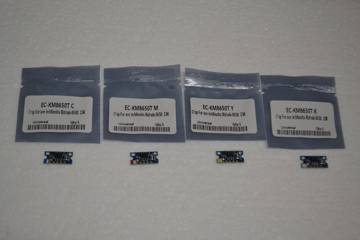 4 x Toner Chip Refill (CMYK) for Konica Minolta Bizhub 8650