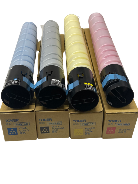 4 Pk Japan Replacement  Konica Minolta TN-514 CMYK Toner Cartridge non-OEM A9E8130 - A9E8130 (Japan Toner)