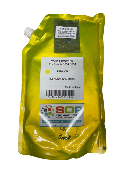 Japan Replacement Toner for Konica Minolta Bizhub C654 C654e C754 C754e -  TN711Y Toner Powder 1000 Grams  YELLOW (Japan Toner) - SOP-TECHNOLOGIES, INC.