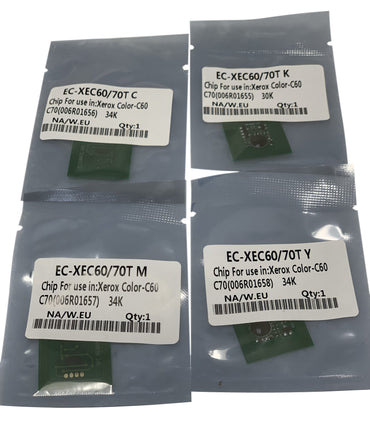 4 Replacement Toner Chip " SOLD " for Xerox 6R1655, 6R1656, 6R1657, 6R1658 C60 C70 Digital