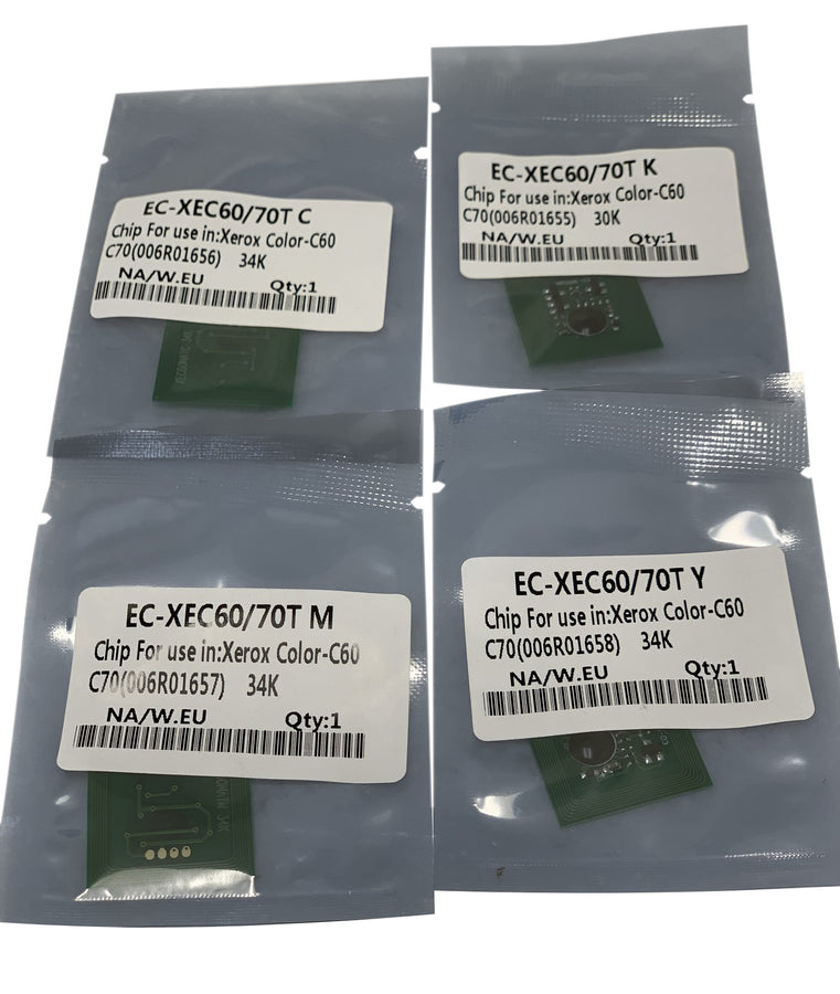 4 Replacement Toner Chip " SOLD " for Xerox 6R1655, 6R1656, 6R1657, 6R1658 C60 C70 Digital