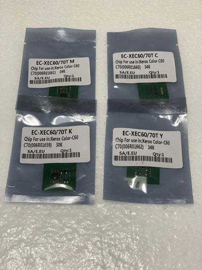 4 Toner Chip " DMO " for Xerox 6R1659, 6R1660, 6R1661, 6R1662 C60 C70