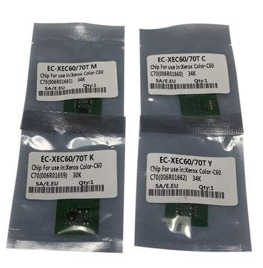 4 Replacement Toner Chip " DMO " for Xerox 6R1659, 6R1660, 6R1661, 6R1662 C60 C70