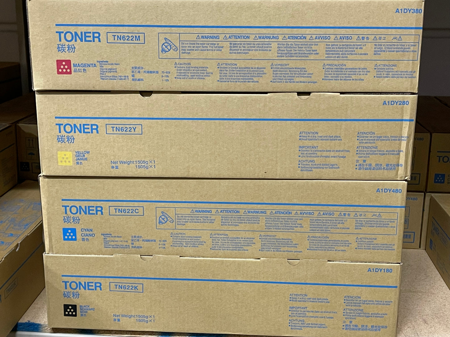 Konica Minolta TN-622 Toner Cartridge, Bizhub Press C1100 CMYK non-OEM