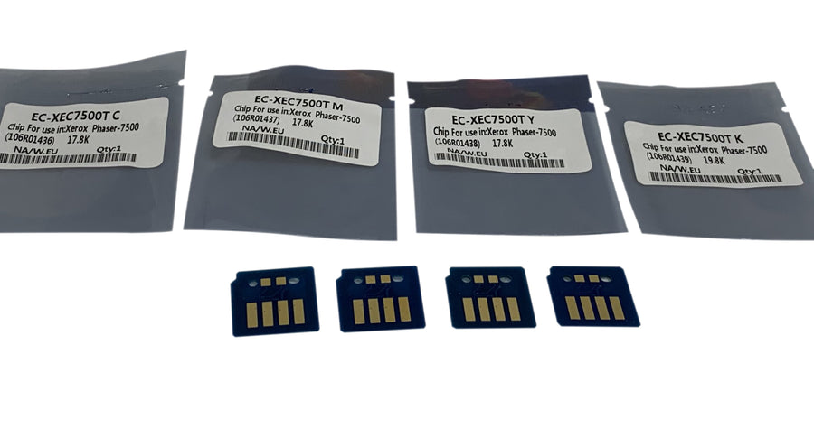 4 x Replacement Toner Chip for Xerox Phaser 7500, 7500N, 7500DN (106R01436 - 1439) SOLD