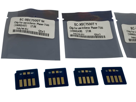 4 x Replacement Toner Chip for Xerox Phaser 7500, 7500N, 7500DN (106R01436 - 1439) SOLD