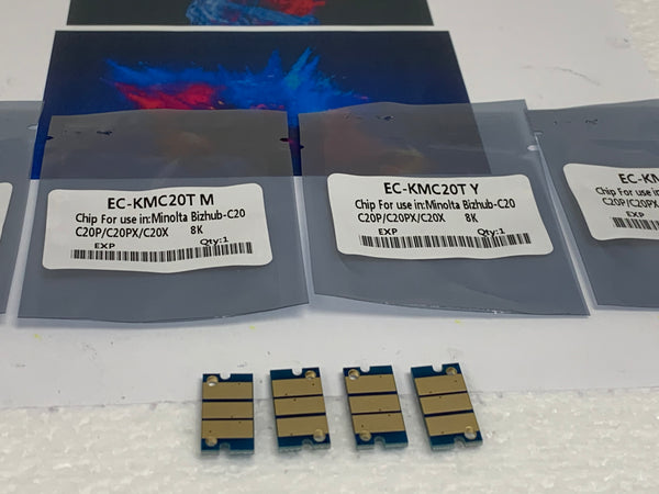 4 Toner Chip Refill for Konica Minolta Bizhub C20 C20P C20PX TN318 USA Seller - SOP-TECHNOLOGIES, INC.