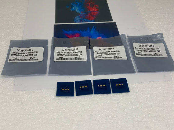 4 x Toner Chip for Xerox Phaser 7760, 7760DN, 7760DX, 7760GX - SOP-TECHNOLOGIES, INC.