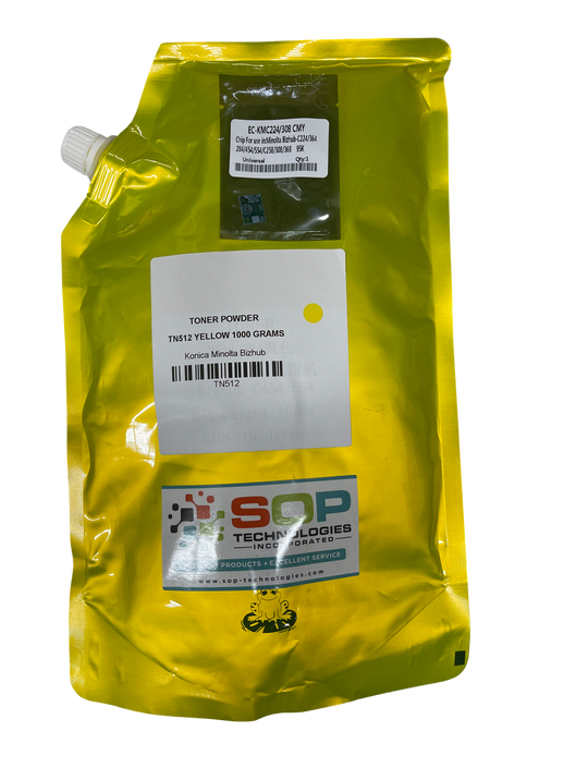 1Kg Japan Replacement Toner Powder for Konica Minolta Bizhub TN512Y YELLOW (Japan Toner)