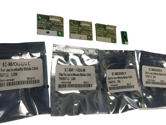 4x Drum Unit Chip Konica Minolta Bizhub C654 C654e C754 C754e DR-711 RESET DRUM