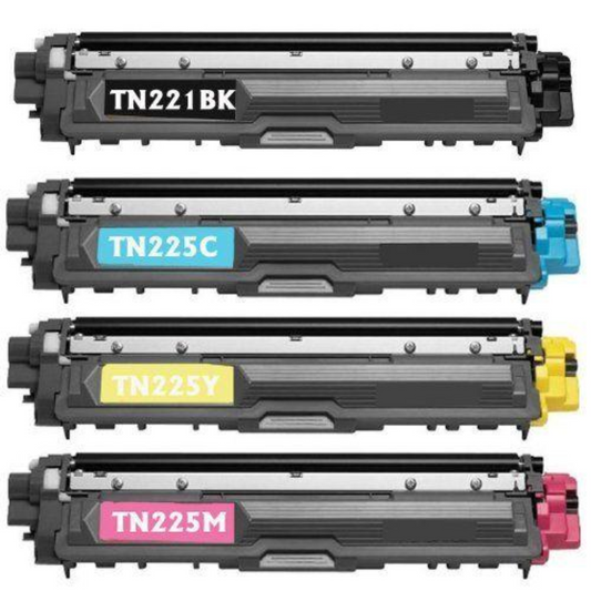 4 PACK BROTHER TN-221 TN225 HIGH YIELD Brother HL-3140cw, HL-3170cdw, MFC-9130c - SOP-TECHNOLOGIES, INC.