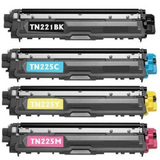 4 PACK BROTHER TN-221 TN225 HIGH YIELD Brother HL-3140cw, HL-3170cdw, MFC-9130c - SOP-TECHNOLOGIES, INC.